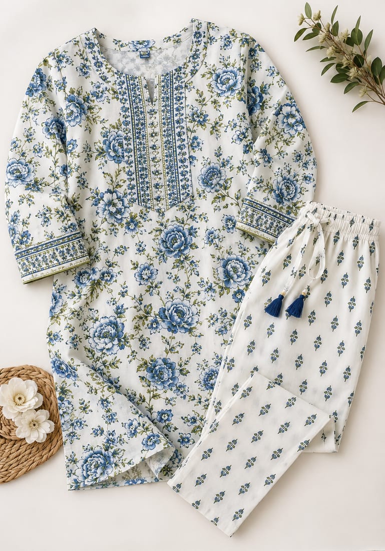 Cotton Kurti with Pant - Ready to Wear Set