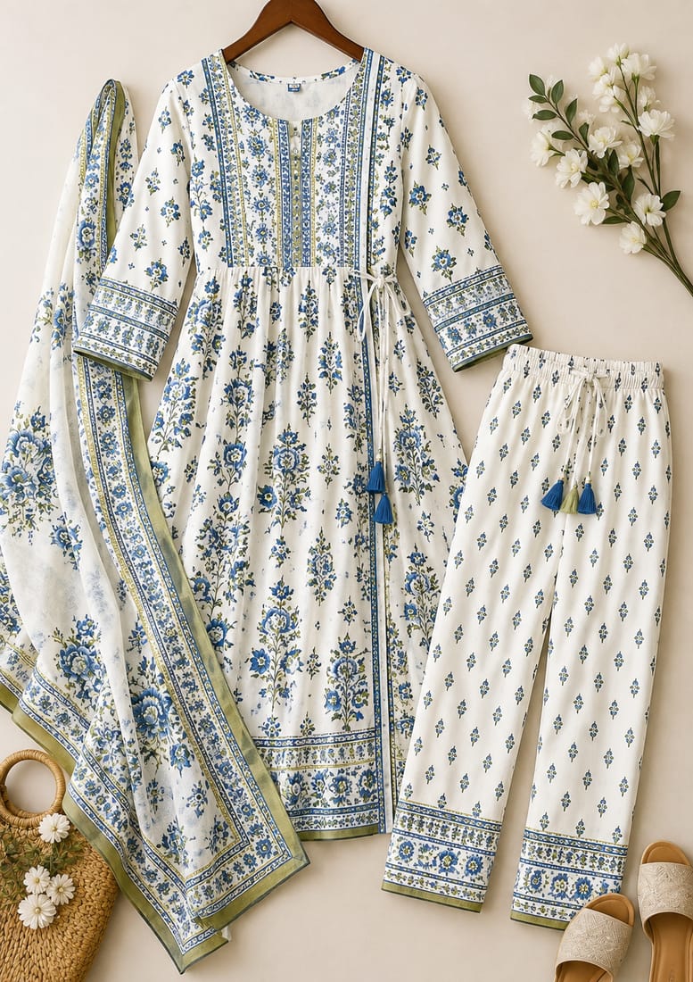 Nayra Cut Kurti with Pant and Dupatta