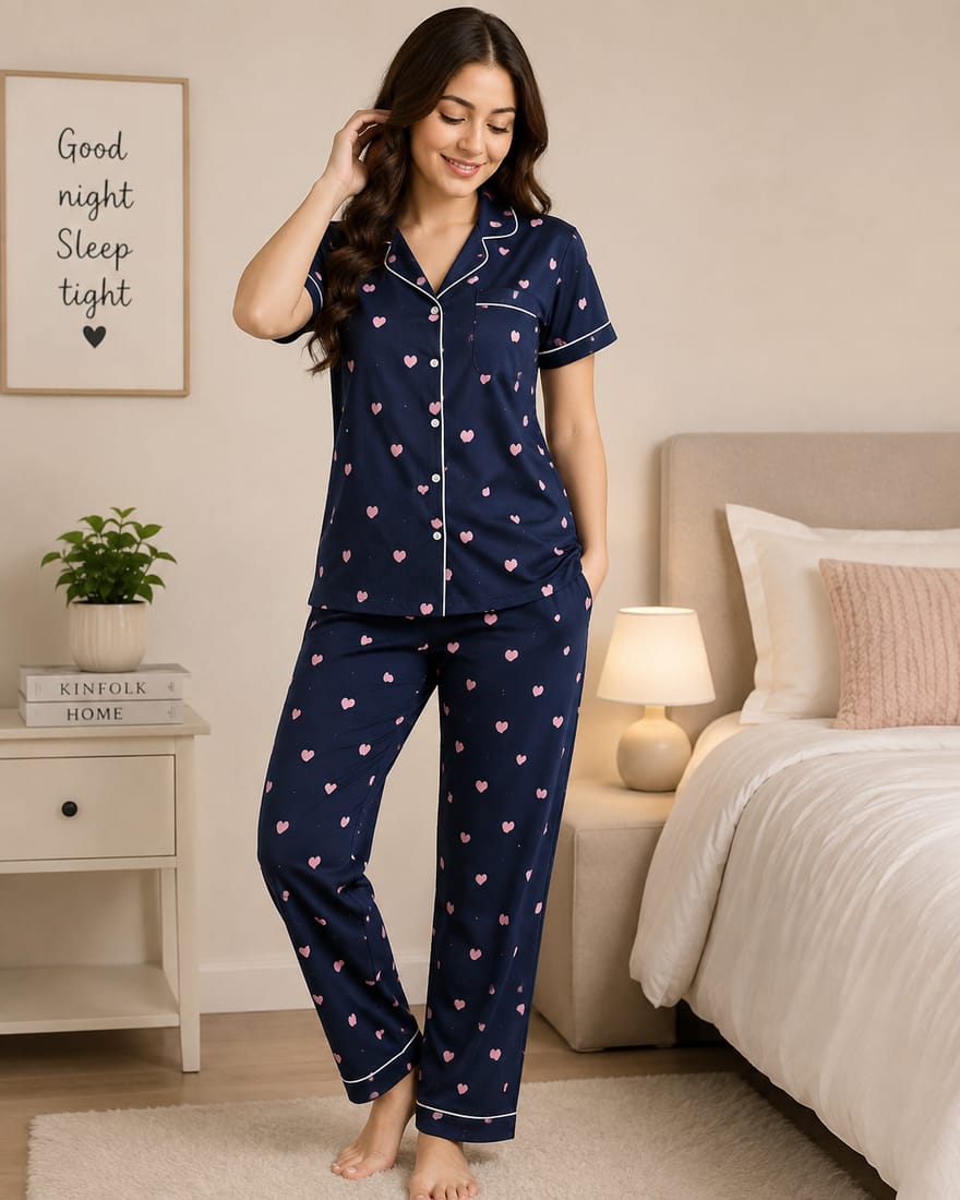 Women's Cotton Night Suit - Top and Pyjama